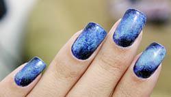 starry sky nail painted art